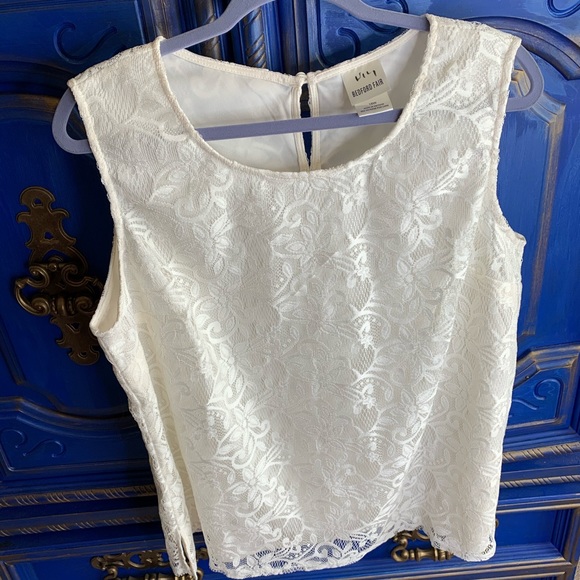 Bedford Fair Tops - Bedford Fair Size 18W Cream Tank Blouse Lace Top